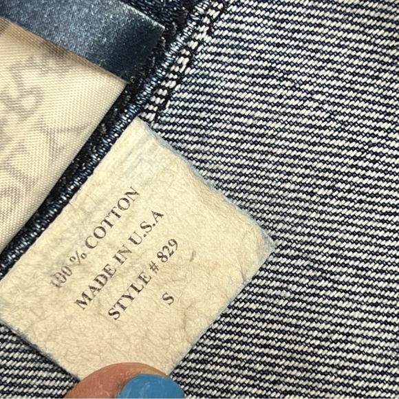 Denim Jean Jacket Cropped with Rhinestones SZ S - Picture 13 of 16